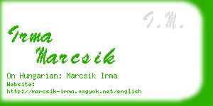 irma marcsik business card